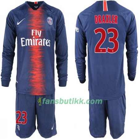 Fotballdrakt Paris Saint-Germain Draxler 23 Barn Hjemmetrøye 2018-2019 Langermet